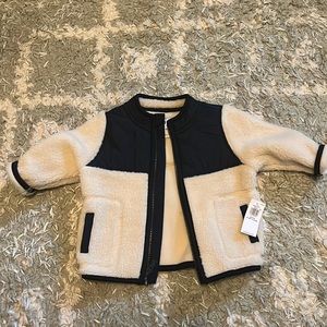 Old Navy NWT Fleece Zip-Up navy and cream